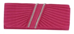 Pochette de soirée satin plissé et strass