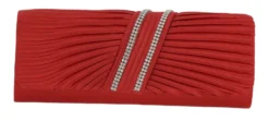 Pochette de soirée satin plissé et strass
