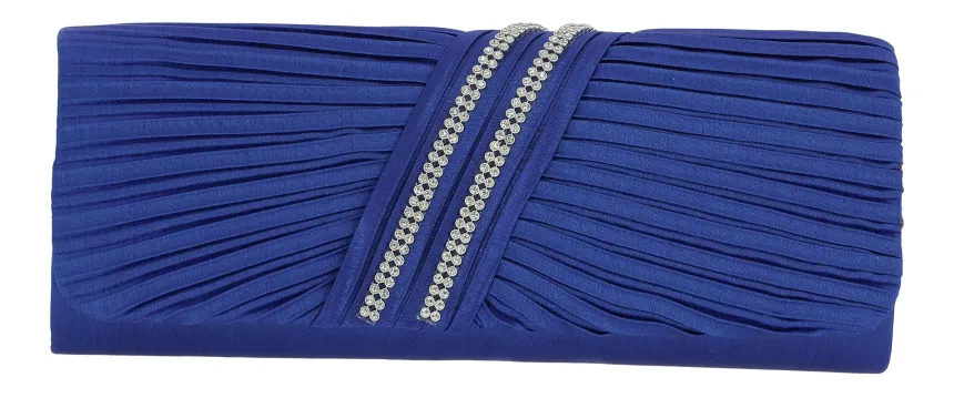 Pochette de soirée satin plissé et strass