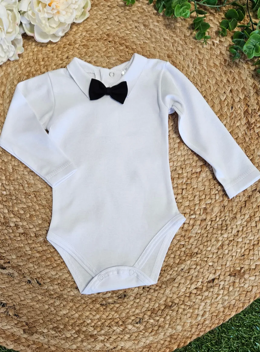 Polo body bébé garçon avec noeud papillon