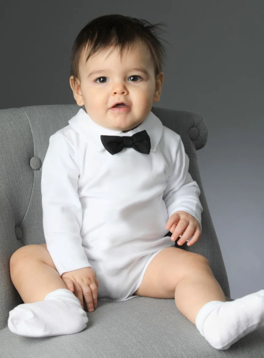 Polo body bébé garçon avec noeud papillon