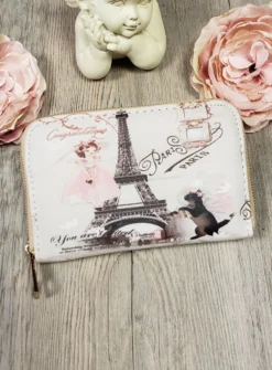 Porte monnaie tour Eiffel Beige