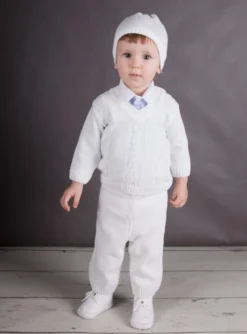 Pull blanc bébé garçon manches longues