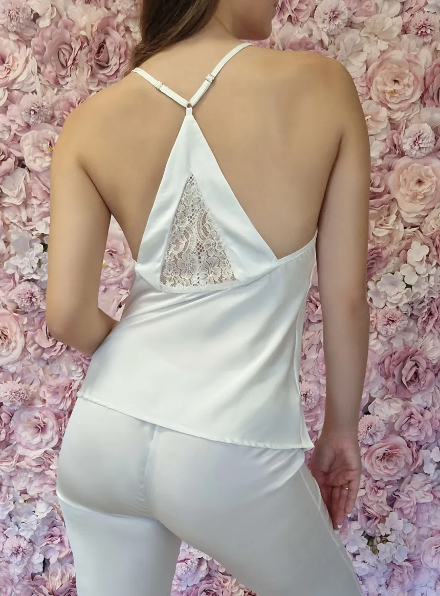 Pyjama satin et dentelle femme 2 pièces