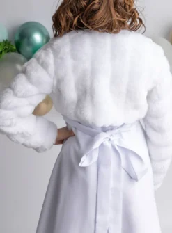 Robe aube de communion + veste fourrure