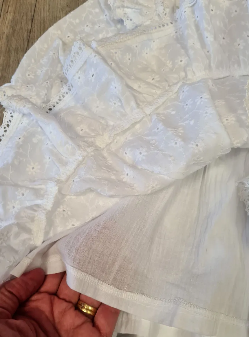 Robe + bandeau baptême broderie Andréa
