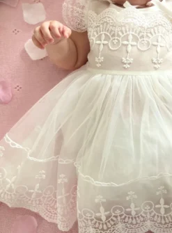 Robe bapteme vintage fille + béguin