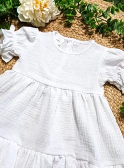 Robe baptême bébé coton de gaze