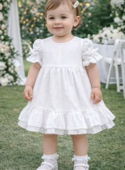 Robe baptême bébé coton de gaze