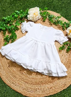 Robe baptême bébé coton de gaze