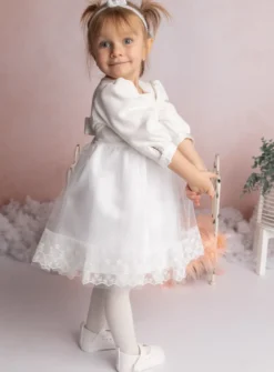 Robe baptême hiver manches longues Eleonore