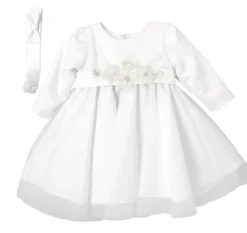 Robe baptême manches longues