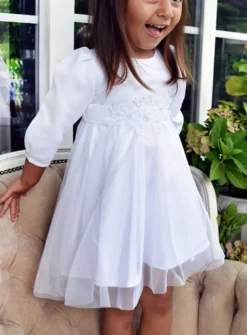Robe baptême manches longues