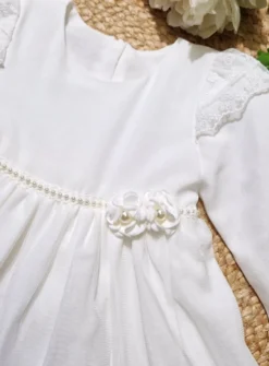 Robe bébé dentelle manches longues