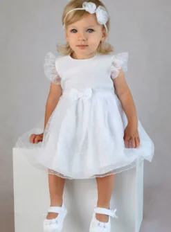 Robe blanche bébé et petite fille Solène