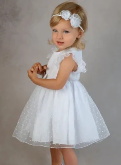 Robe blanche bébé et petite fille Solène