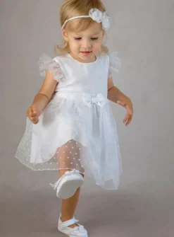 Robe blanche bébé et petite fille Solène