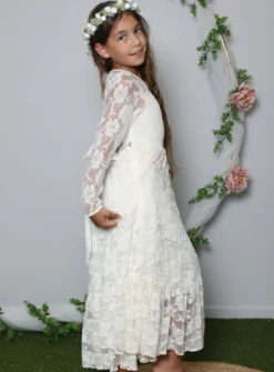Robe bohème fille en dentelle