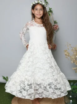 Robe bohème fille en dentelle