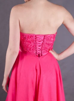 Robe bustier courte demoiselle d'honneur femme dos lacé