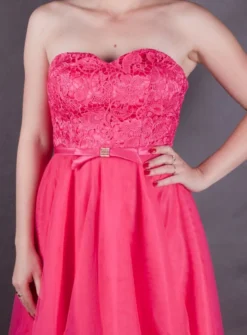 Robe bustier courte demoiselle d'honneur femme dos lacé
