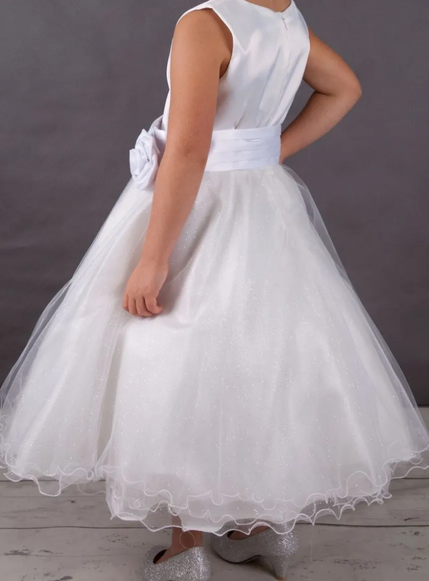 Robe communion blanche Dorothée scintillante