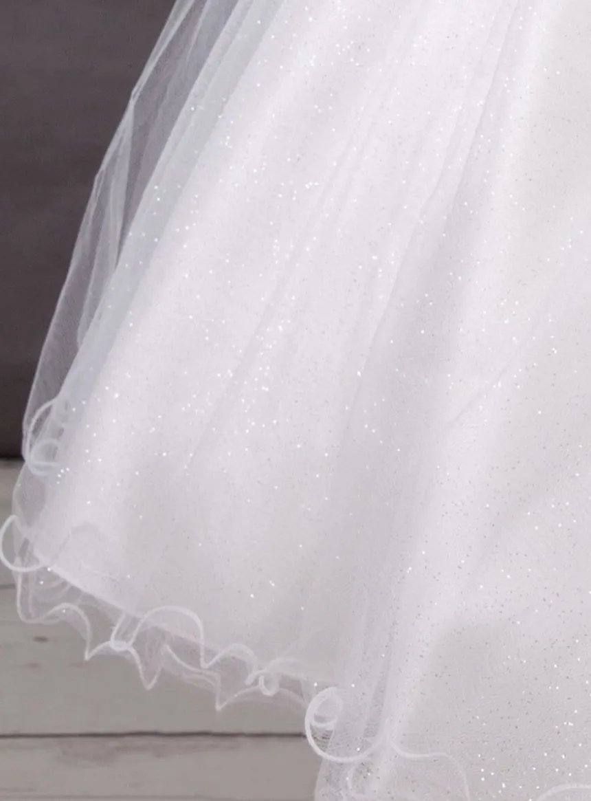 Robe communion blanche Dorothée scintillante
