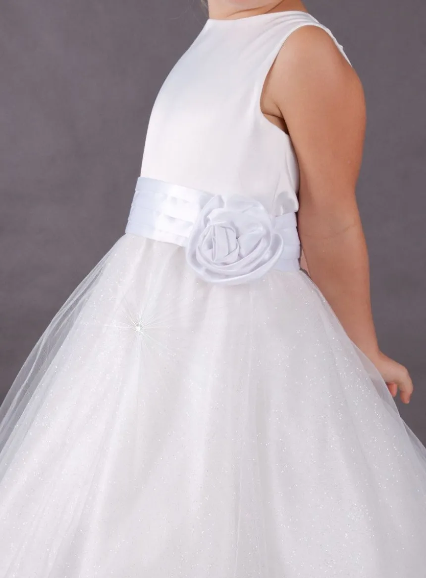Robe communion blanche Dorothée scintillante
