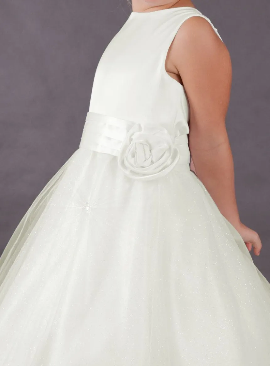 Robe communion blanche Dorothée scintillante