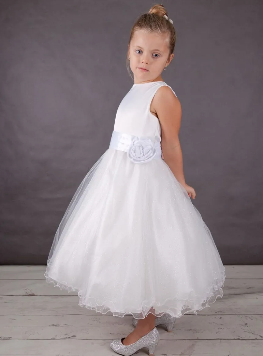 Robe communion blanche Dorothée scintillante