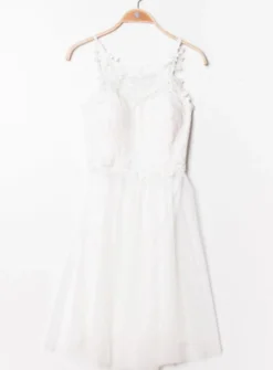 robe cortège femme voilage et dentelle