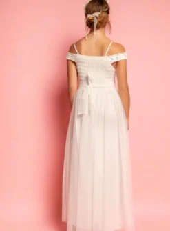 Robe cortège longue femme tulle et dentelle
