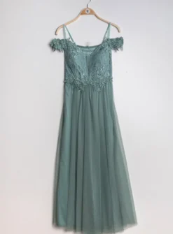 Robe cortège longue femme tulle et dentelle