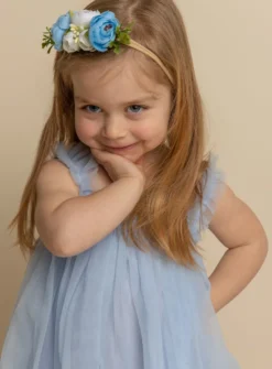 Robe cérémonie + bandeau cheveux fleurs Loretta