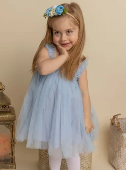 Robe cérémonie + bandeau cheveux fleurs Loretta