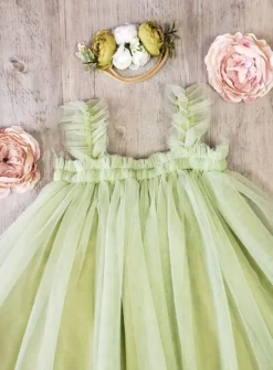 Robe cérémonie + bandeau cheveux fleurs Loretta