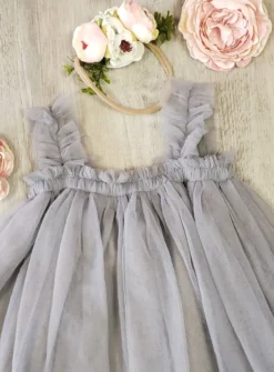 Robe cérémonie + bandeau cheveux fleurs Loretta