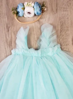 Robe cérémonie + bandeau cheveux fleurs Loretta