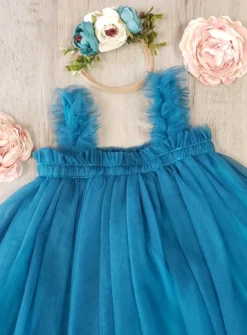 Robe cérémonie + bandeau cheveux fleurs Loretta