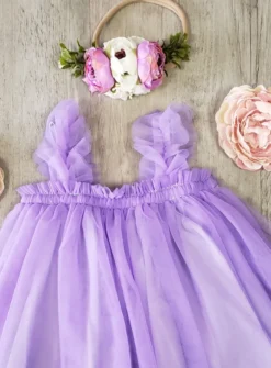 Robe cérémonie + bandeau cheveux fleurs Loretta