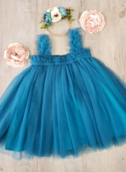 Robe cérémonie + bandeau cheveux fleurs Loretta