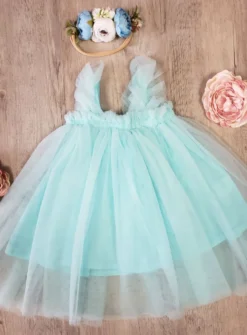 Robe cérémonie + bandeau cheveux fleurs Loretta