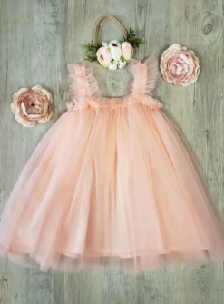 Robe cérémonie + bandeau cheveux fleurs Loretta