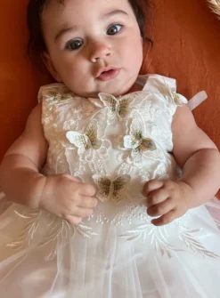 Robe cérémonie bébé fille papillon