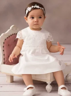 Robe cérémonie bébé Luiza Ivoire - Ecru 3 mois