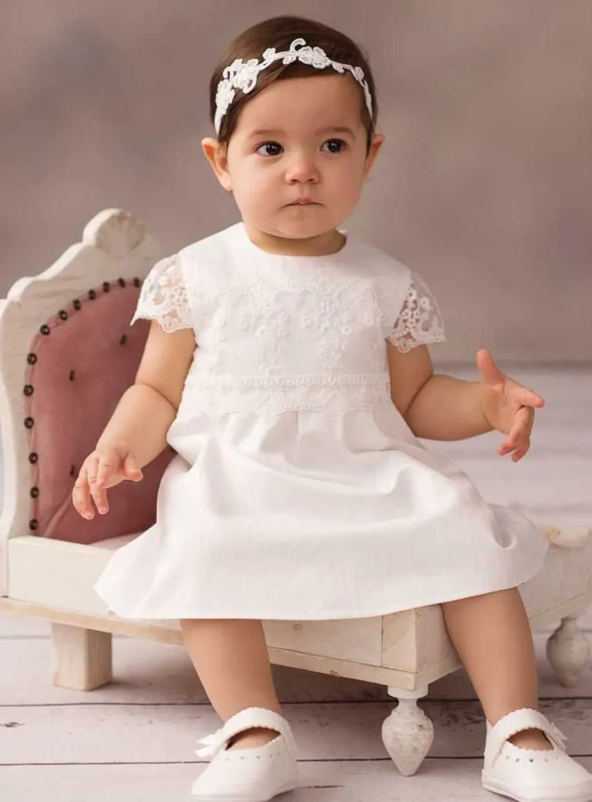 Robe cérémonie bébé Luiza Ivoire - Ecru 3 mois