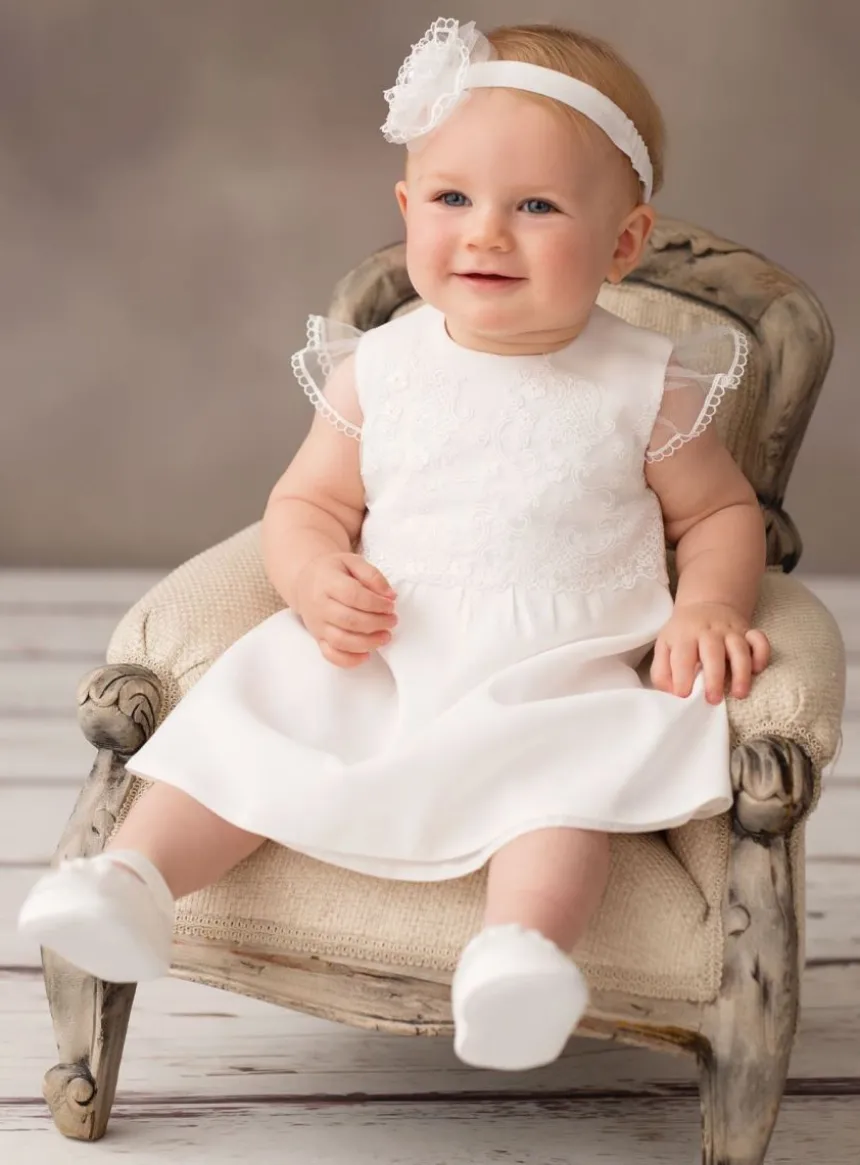 Robe cérémonie bébé Luiza Ivoire - Ecru 3 mois