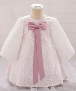 Robe cérémonie bébé manches longues et bouffantes