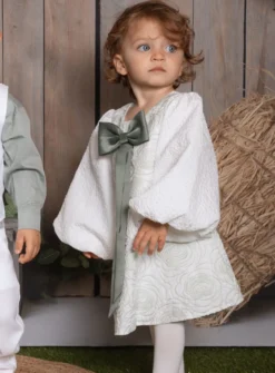 Robe cérémonie bébé manches longues et bouffantes