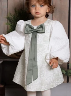 Robe cérémonie bébé manches longues et bouffantes
